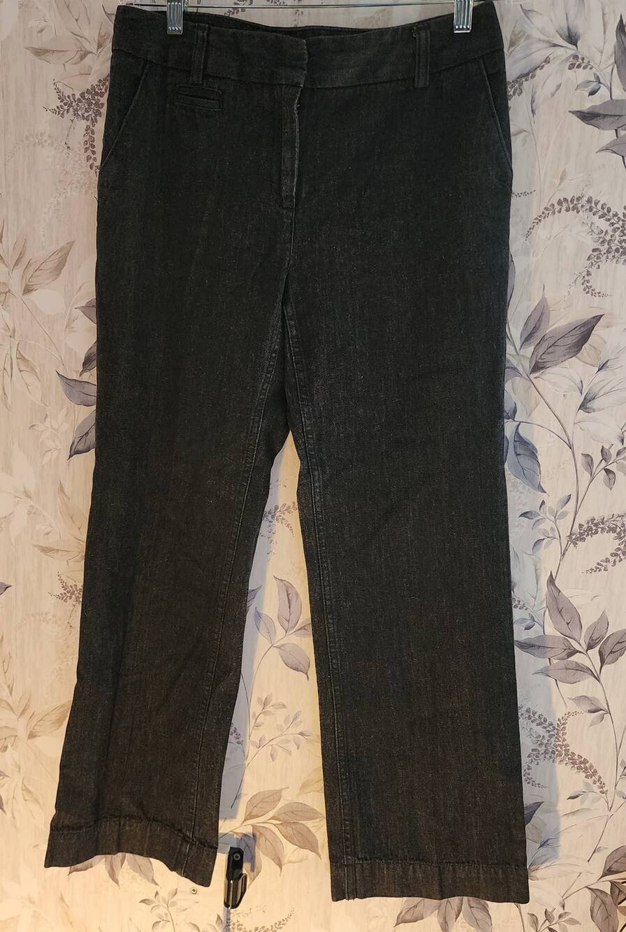 Van Heusen Black Baggy Wide Leg High Waisr Jeans 6 Short